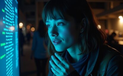 Digital Blue Glow Stockcake