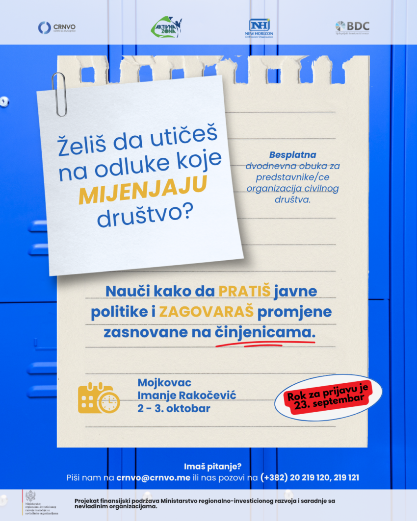 Poziv za obuku na temu “Praćenje javnih politika” Blue And White Modern Job Opportunity Your Story